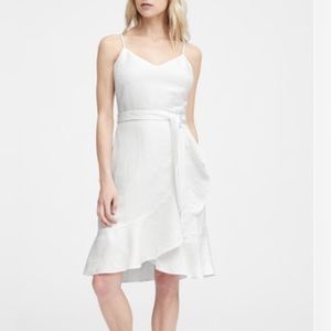 Banana Republic White linen wrap skirt dress